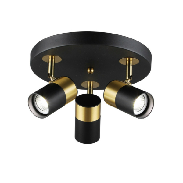 Спот 3*50Вт GU10 6м2  черный медь Baizheng