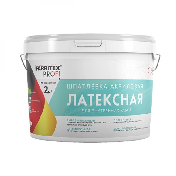 Шпаклевка акриловая латексная 8кг Farbitex