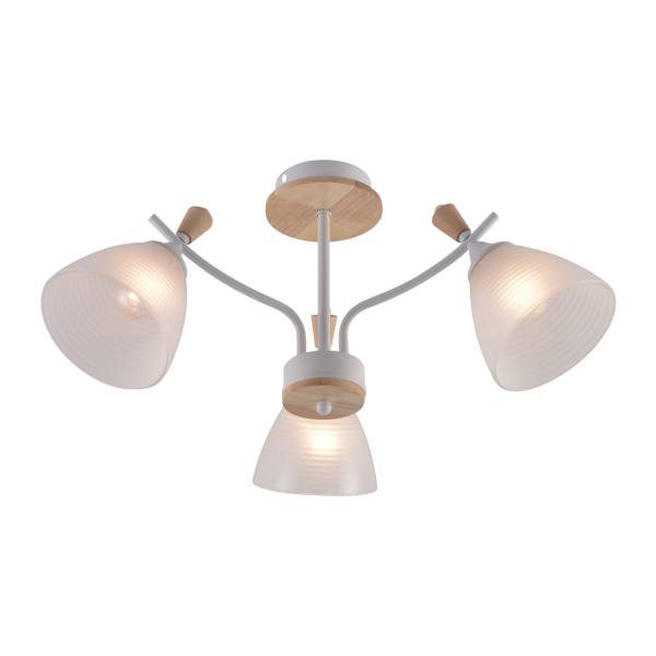 Люстра 3*60Вт Е27 белый/дерево AU12104/3 WH+WOOD Атмосфера уюта