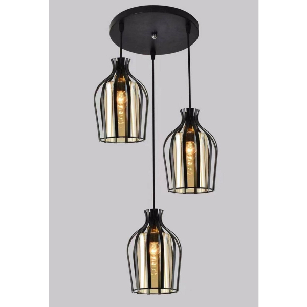 Люстра подвесная 3*60Вт Е27 черный AU41851/3 BK Атмосфера Уюта