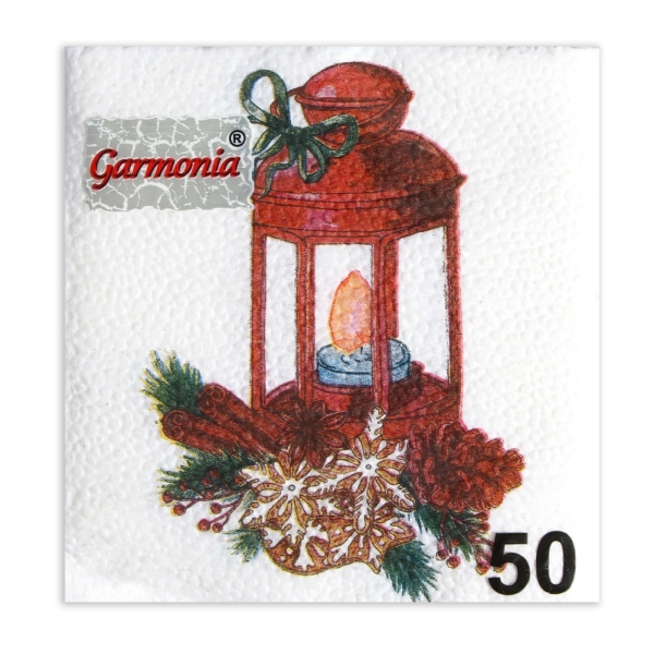 Салфетки бумажные Фонарик 24*24см 50шт