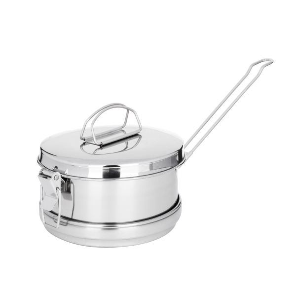 Набор посуды 3пр кастрюля 850мл + кастрюля 350мл + крышка нерж сталь Руссо Туристо