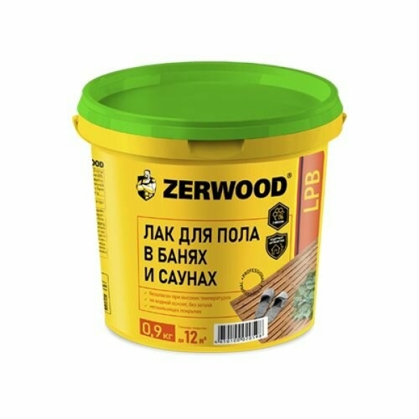 Лак для пола в бани и сауне  0,9кг LPB Zerwood