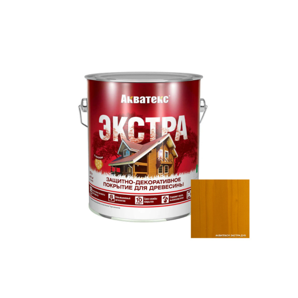 Защитное текстурное покрытие "Акватекс-Экстра" древесины Дуб 2,7л