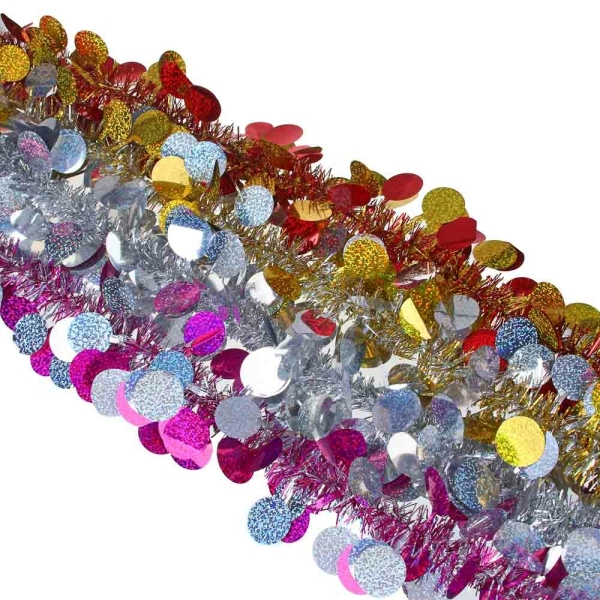 Мишура формовая двухцветная, голографическая СНОУ БУМ