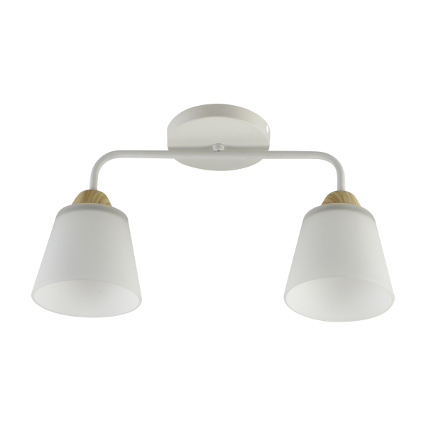 Люстра 2*60Вт Е27 белый/дерево AU11623/2 WH+WOOD Атмосфера уюта