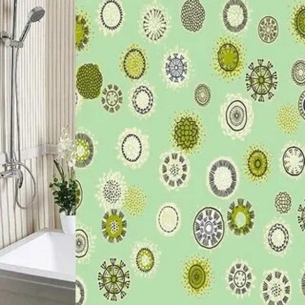 Штора для ванной 180*180см Одуванчики зеленый VILINA