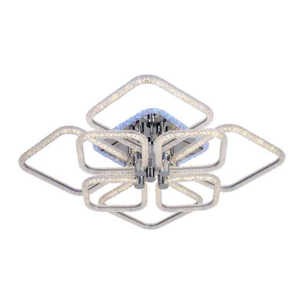 Люстра светодиодная 200Вт+8Вт 3000-6000K DIMMER ПДУ AU62203/4+4 CR (RGB) Атмосфера уюта