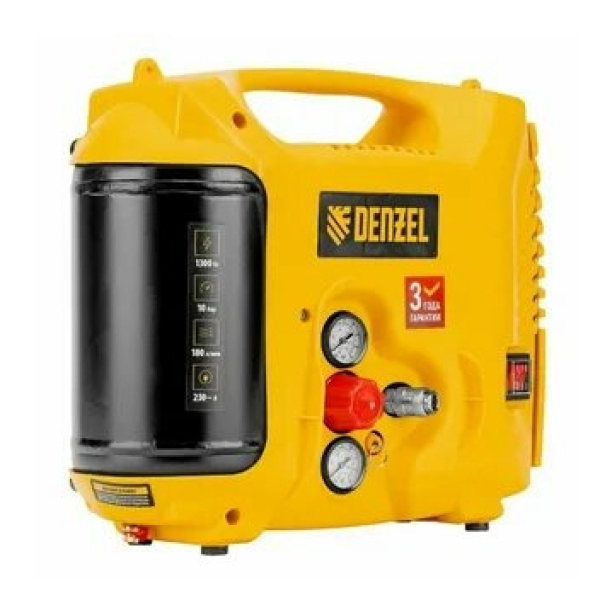 Компрессор воздушный 1,3кВт 180л/мин 5л Denzel DL1300