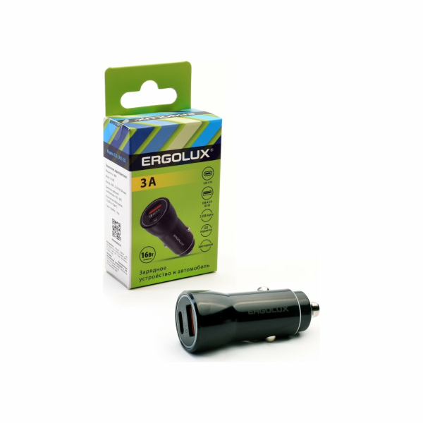 блок питание  (прикур) ELX-CA01-C02 USB+Type-C 12V, 5V/3А, черн ERGOLUX