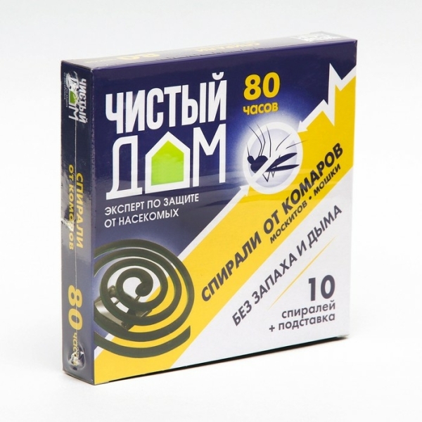 Спирали от комаров 10шт Чистый дом