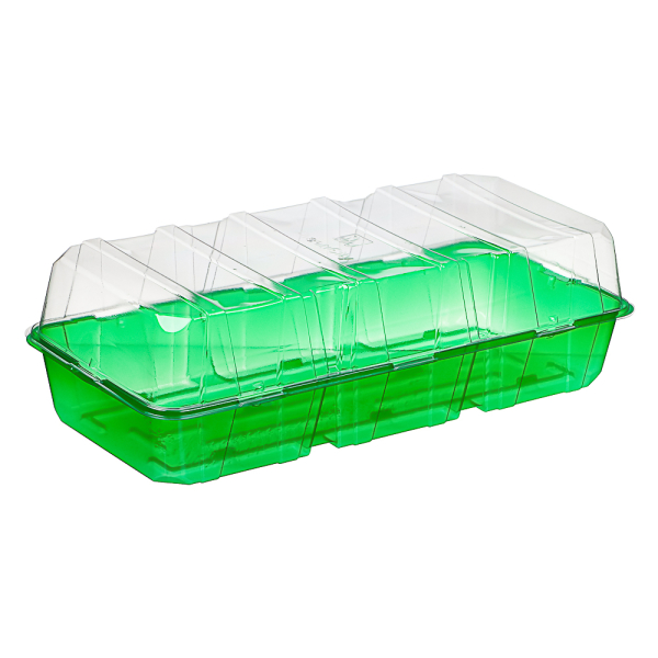 Минипарник с крышкой на 3 вставки (без вставок) дно крышка, 1шт, 57х18х7см, полипропилен