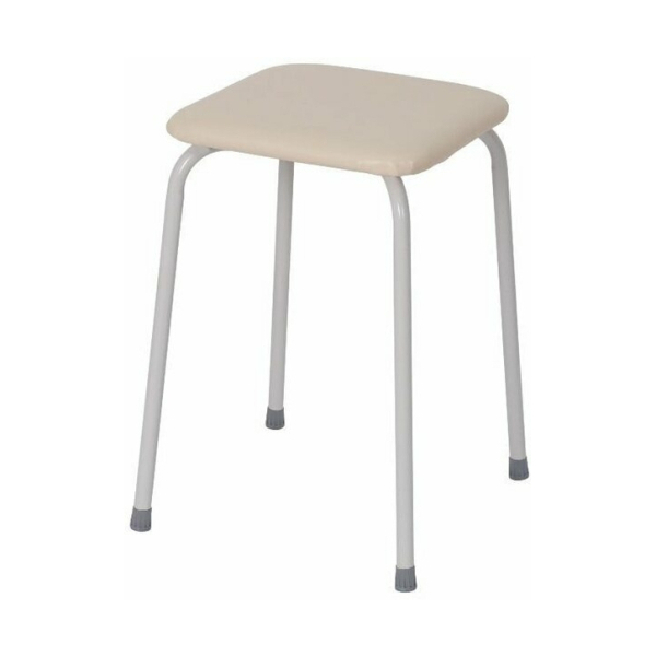 Табурет металлический 460*460*470мм до 150кг квадратный ваниль Пенек легкий ЗМИ