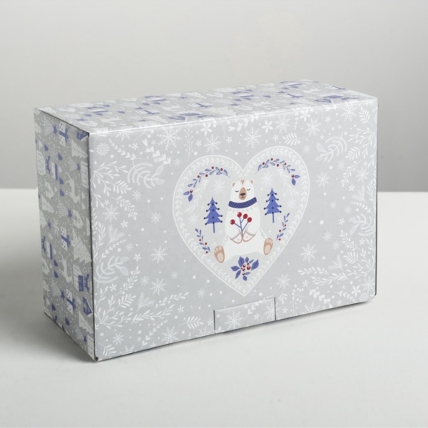 Коробка подарочная 22*15*10см Новогодняя