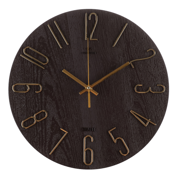 Часы настенные d=30см, корпус коричневый+золото "Классика", арт.3010-003