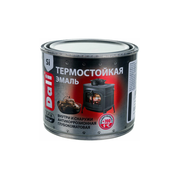 Эмаль термостойкая черная 0,4л Dali
