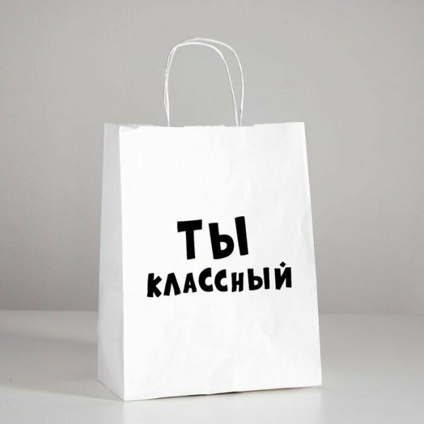 Пакет подарочный «Ты классный», 24 х 10,5 х 32 см 4773950