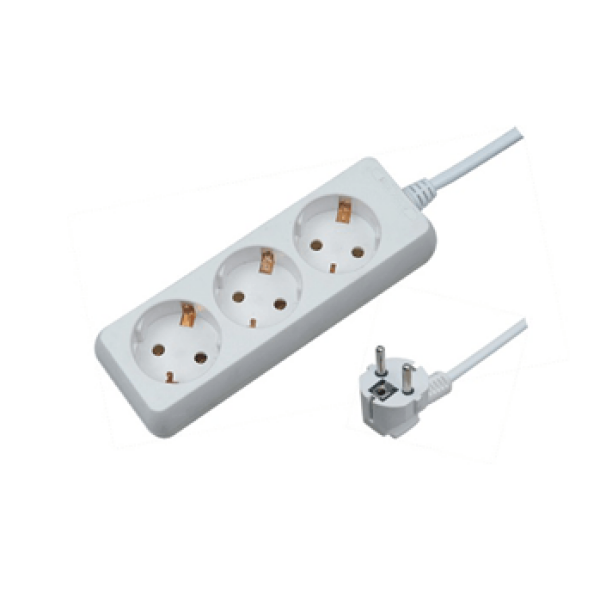 Удлинитель  3гн 7м 16А (белый, земля) ПВС 3*1,0 Прогресс Standart