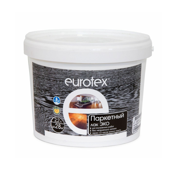 Лак для паркета 2,2л полуматовый Eurotex Эко