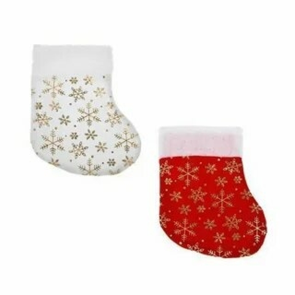 СНОУ БУМ Носок декоративный, полиэстер, 19х22 см, 2 диз.