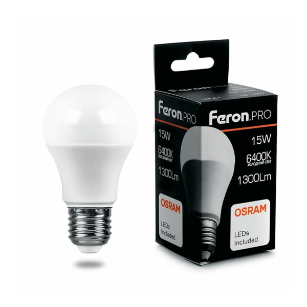 Лампа св/д A60 15Вт 6400K E27 OSRAM LED Feron.PRO