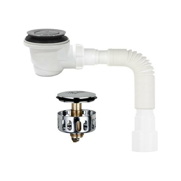 Сифон для душевого поддона 1-1/2*40мм клик-клак с гофрой и фильтром 40мм*40/50мм V465-40-MR AQUANT