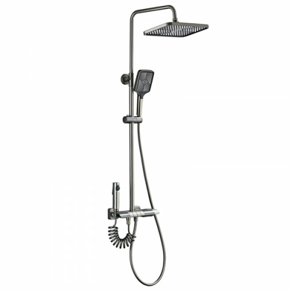 Душевая система 4 режима со смесителем серый алюминий AL99091-G DIKALAN
