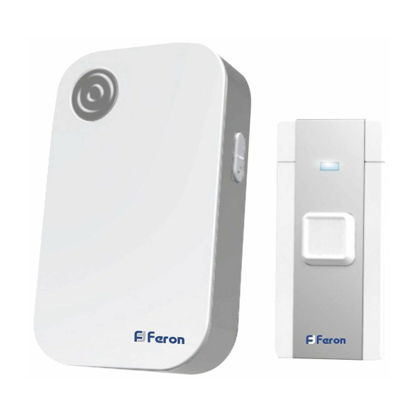 Звонок беспроводной 36 мелодии 80м белый серый IP20 E-372 Feron