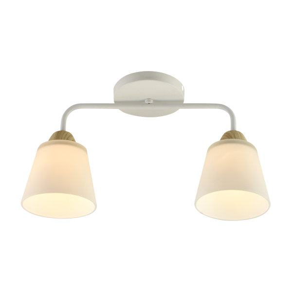 Люстра 2*60Вт Е27 белый/дерево AU11623/2 WH+WOOD Атмосфера уюта