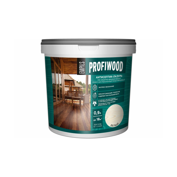 Антисептик-лазурь полиакриловый 2.5л белый Profiwood