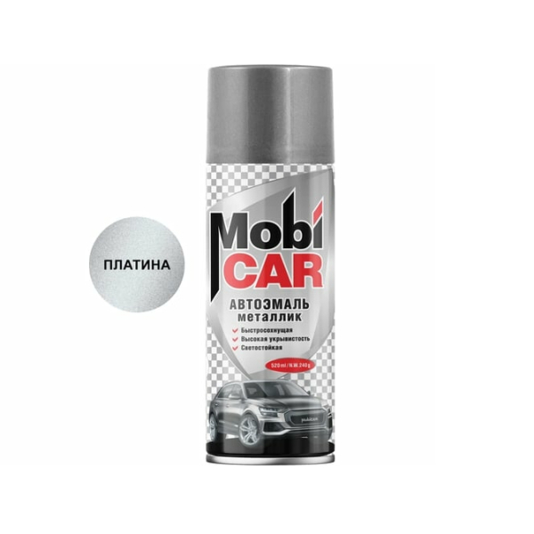 Автоэмаль аэрозольный металик платина 691 520мл Mobicar
