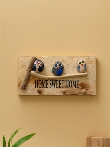 Ключница-вешалка «HOME SWEET HOME» дерево албезия 30*6*15см