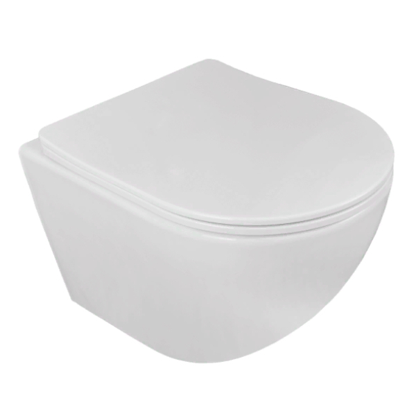 Унитаз подвесной безободковый торнадо микролифт/дюропласт Ester LORANTO