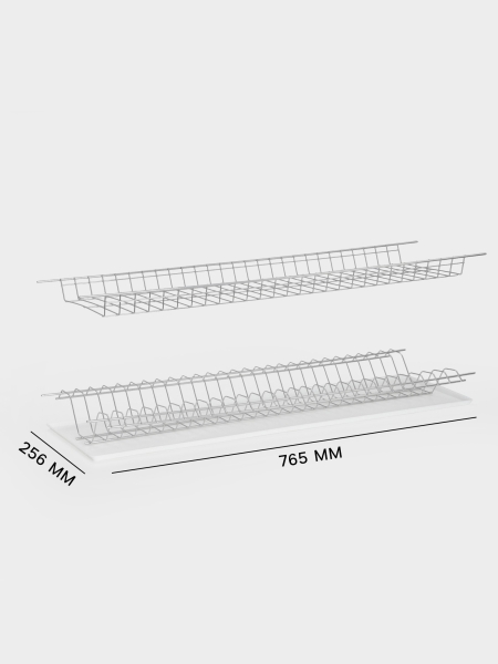 Сушилка для посуды в шкаф 56,5х25,6см с поддоном белая