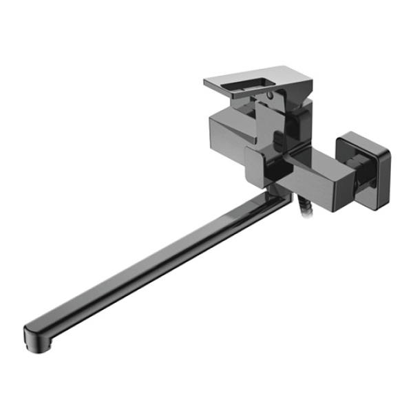 Смеситель для ванны однорычажный длинный излив латунь оруж.сталь L2292D LEDEME