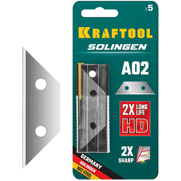 Лезвия для ножа 18,7мм 5шт трапецивидные Solingen-А02 KRAFTOOL
