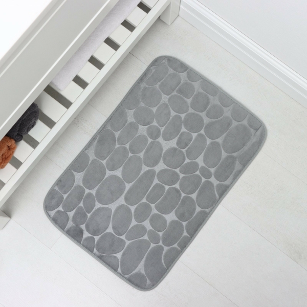 Коврик для ванной 40*60см серый Галька ДОЛЯНА