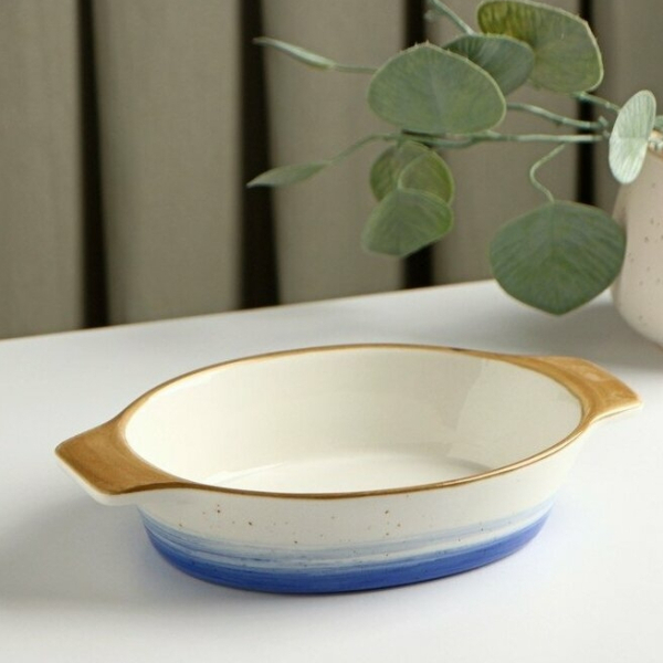 Форма для запекания из фарфора овальная Доляна «Космос», 500 мл, 22,5×13×4,5 см, цвет синий