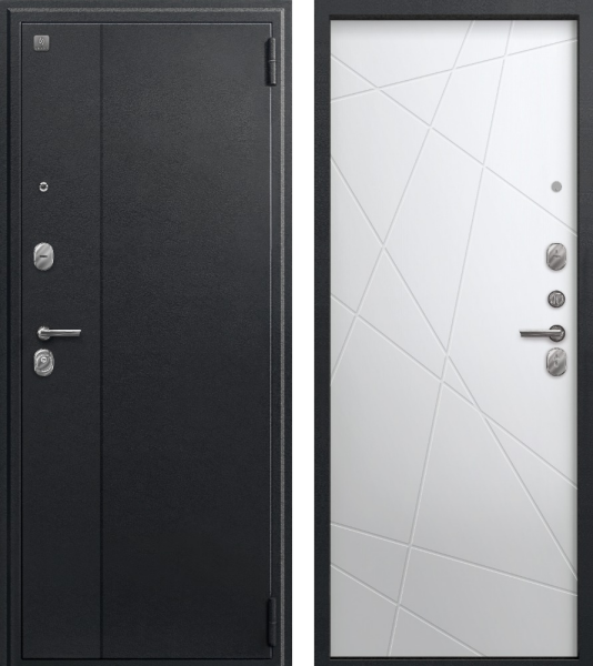 Дверь A-03 Черный Сатин/ Кашемир белый 860*2050 R Центурион 2025