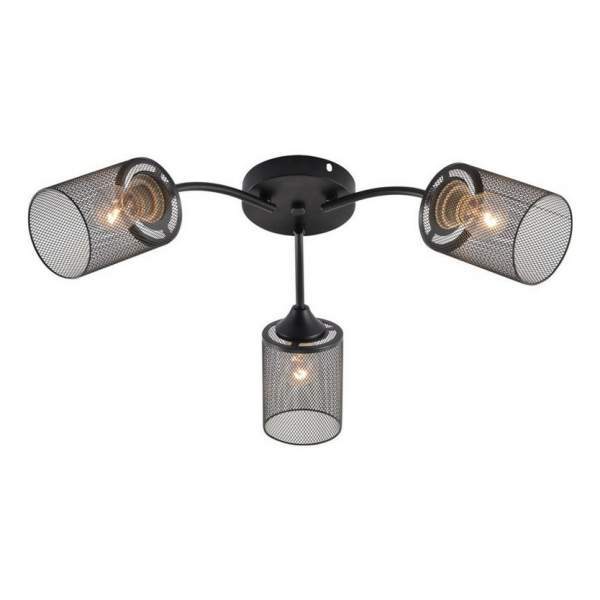 Люстра 3*60Вт Е27 плафон металл черный 58*20 см 12м2 Baizheng