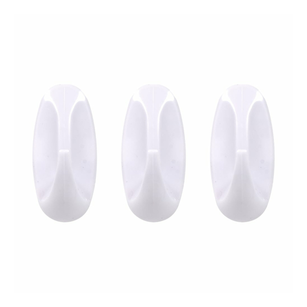 Крючки набор пластик 3 шт самоклеющиеся белый MARMITON