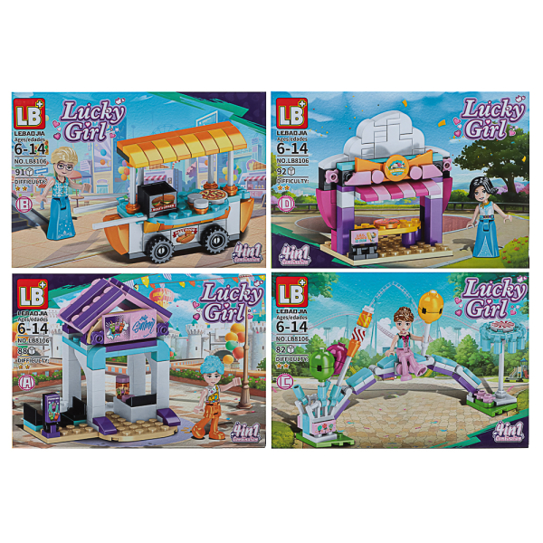 Конструктор "Город мечты принцесс" 82-91 дет, ABS, 19,5х4х14 см, 4 вида