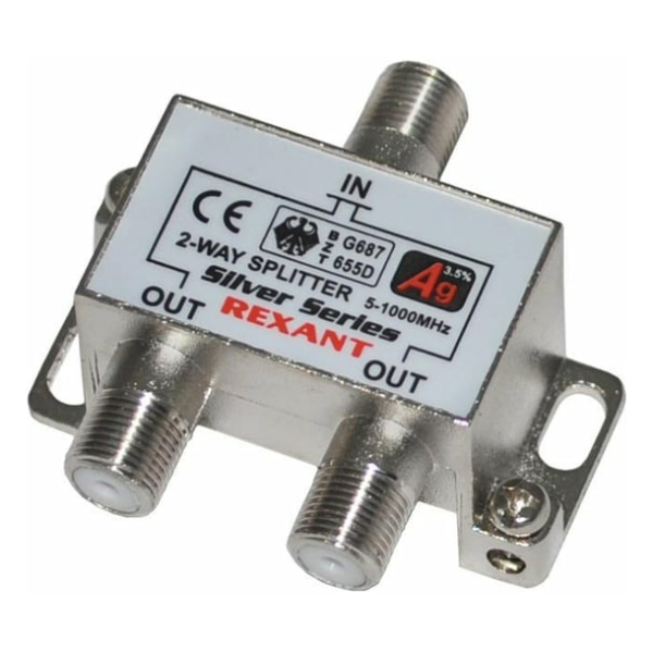 Разветвитель Splitter на 2TV 5-1000MHz REXANT
