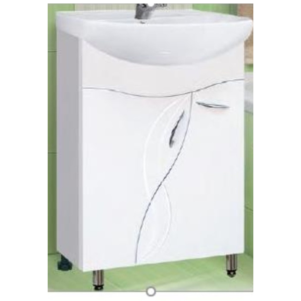 Тумба напольная Токай 50 2 двери белый под умывальник Уют 50 GOTA ROCIO