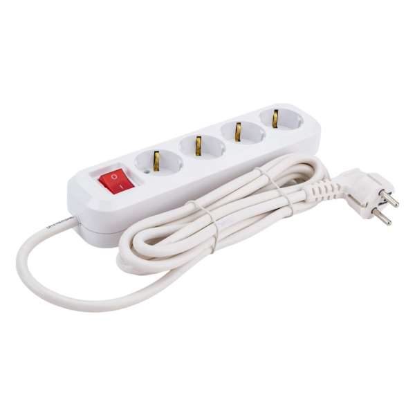 Удлинитель  4гн  3м 15A (земля,выключатель,3-USB) ПВС- 3*1.0 250В ZC-204-2U+TYW' ЭРИКА
