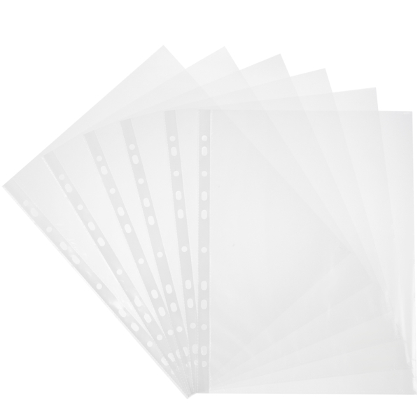 ClipStudio Файл-вкладыш (с перфорацией), А4, 30 мкм, прозрачный, гладкий 50 шт. в упаковке