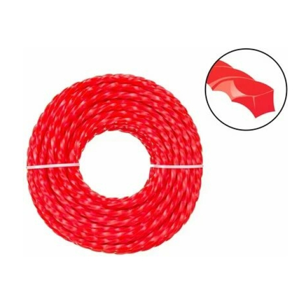 Леска для триммера 2,4мм крученный квадрат с сердечником 15м Дед Банзай