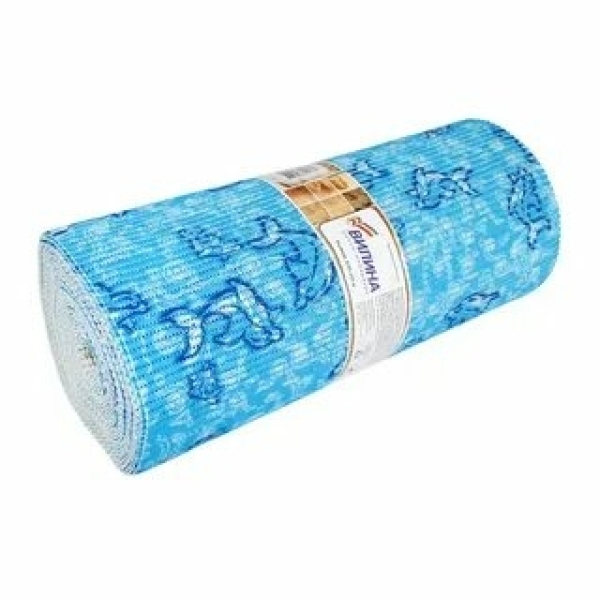 Коврик для ванной 0,65*15м ПВХ Синие кораллы V37-blue