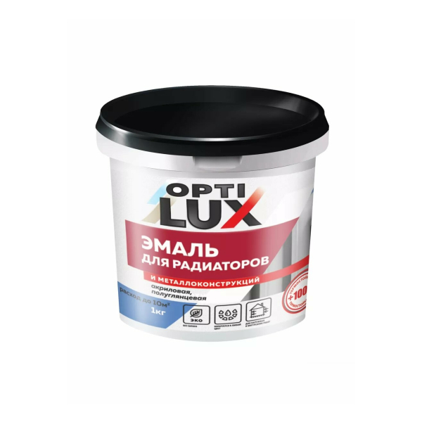 Эмаль акриловая для радиаторов и металлоконструкций 1кг OptiLUX