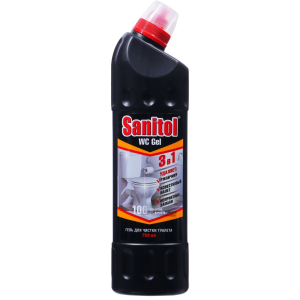 Гель для чистки туалета Sanitol WC  "3 в 1" 750 мл